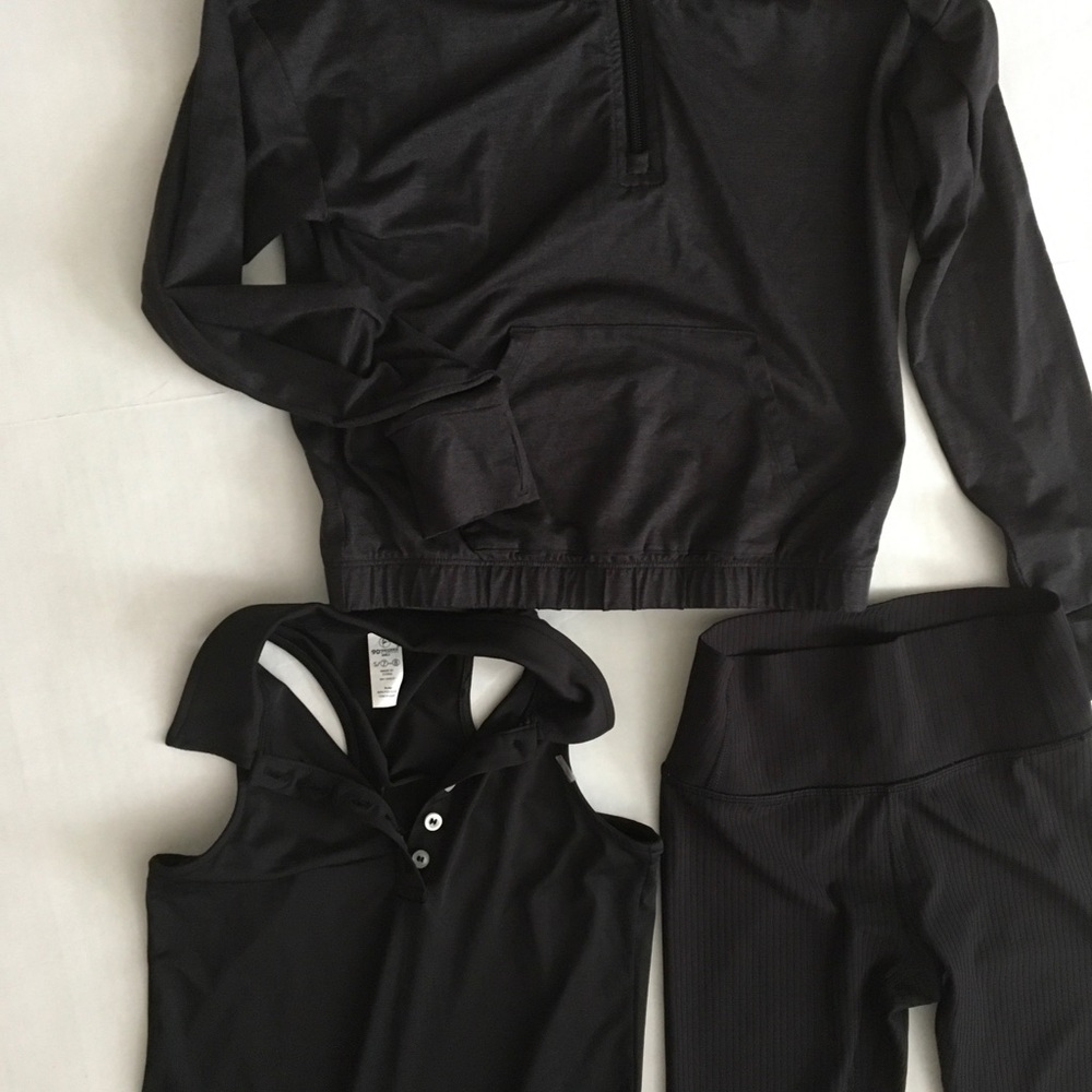 all in motion Black Ribbed Jogger Sweatpants with Reflective Logo